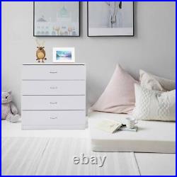 Set of 2 Bedroom 4 Dressers Drawers Wooden Storage Organizer Furniture White