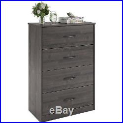 Set of 2 Bedroom Storage Dresser Chest 4 Drawer Wood Furniture Gray Rustic Oak