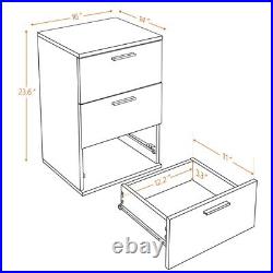Set of 2 Nightstand Chest Dresser Cabinet Sofa End Table with 3 Drawers White
