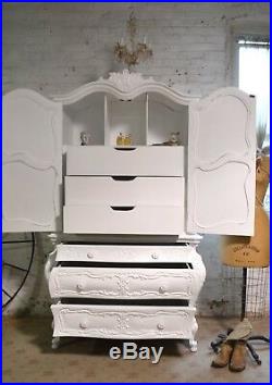 Shabby Chic French Provincial Armoire / Chest of Drawers