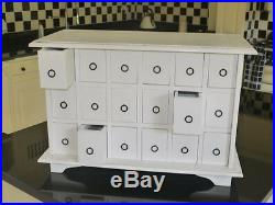Shabby Chic Painted Spice Cabinet 18 Drawers Retro style Storage Chest White