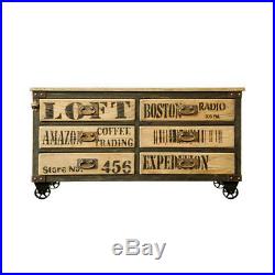 Sideboard Vintage Industrial 6 drawer Chest 160 cm Steampunk