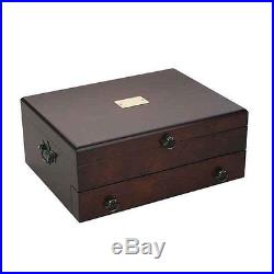 Silver Flatware Storage Chest Silverware Drawer Case Wood Vintage Set Box