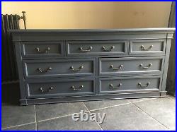 Soft Navy Large Vintage Chest Of Drawers 7 Drawers