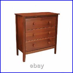 Solid Wood 3-Drawer Chest Traditional Bedroom Clothes Linen Storage Organizer