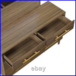 Solid Wood Chests of Drawers 6-Drawer Dresser Storage Cabinets Organizers Walnut