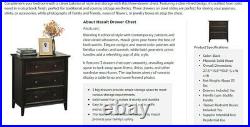 Solid Wood Dresser Chest with Wide Storage Space 3 Drawer Dresser Black Modern