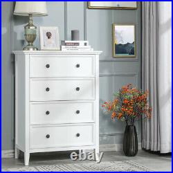 Solid Wood Dresser Chest with Wide Storage Space Clothes Organizer with 4 Drawer