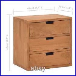 Solid Wood Teak Bedside Cabinet Chest of Drawer Nightstand Furniture vidaXL vida
