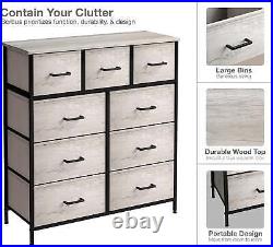 Sorbus 9 Drawer Fabric Dresser for Bedroom Tall Storage Chest of Drawers for