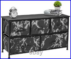 Sorbus Dresser with 5 Drawers Marble Design Bedroom Storage Chest Organizer Unit