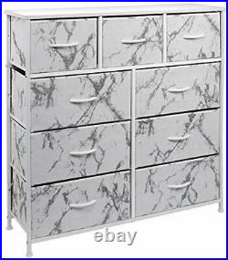 Sorbus Dresser with 9 Drawers Bedroom Chest Furniture Tower Marble Collection