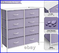 Sorbus Kid Dresser with 8 Fabric Bin Drawers, Furniture Storage Chest, Purple