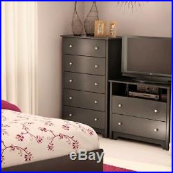 South Shore 5 Drawer Chest Wood chest of drawers 5 drawer in Pure Black Finish
