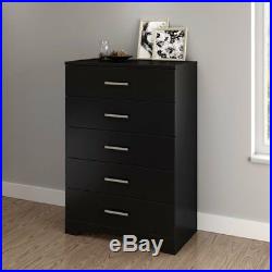 South Shore Gramercy 5 Drawer Chest in Pure Black