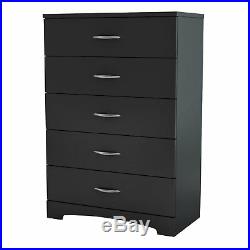 South Shore Step One 5-Drawer Chest Black, Black