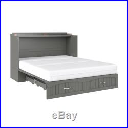 Southampton Murphy Bed Chest Queen Grey with Charging Station