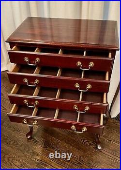Standing Wood Chest for Sterling Silver Flatware 4 Lined Drawers Atlanta, GA