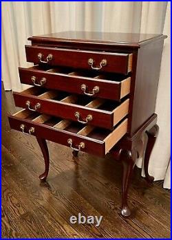 Standing Wood Chest for Sterling Silver Flatware 4 Lined Drawers Atlanta, GA