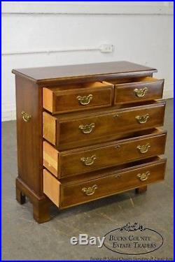 Statton Solid Cherry Chippendale Style Narrow Chest of Drawers