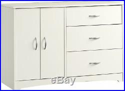 Storage Dresser Cabinet 3 Drawer Set Organizer Small White Furniture Chest