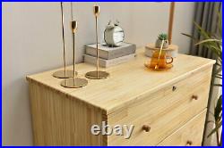 Super Jumbo Chest 4 Deep Drawers 100% Solid Pine Wood Storage Dresser with Lock