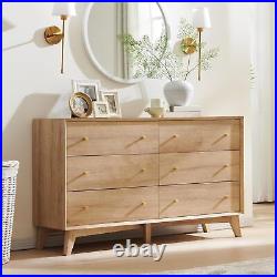 T4TREAM Modern 6 Drawer Dresser for Bedroom, 54 Wide Wood Chest of Drawers