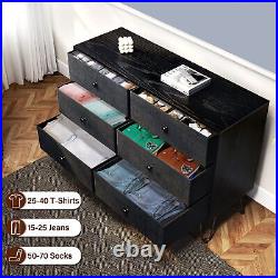 TC-HOMENY 6 Drawer Dresser Chest of Drawers Bedroom Clothes Storage Cabinet