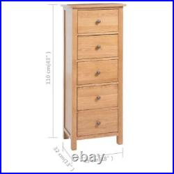 Tall 5 Drawer Lingerie Dresser Chest Solid Oak Wood Storage Organizer Unit NEW