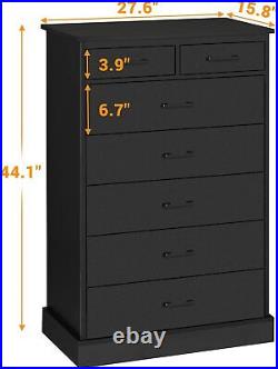 Tall 7 Drawer White Dresser for Bedroom Large Storage Cabinet, Chest of Drawers