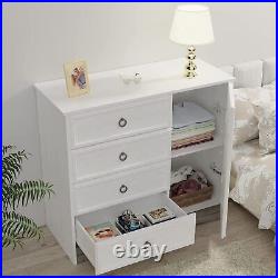 Tall Chest of Drawers Dresser 4 Drawer Furniture Cabinet Bedroom Storage WHITE