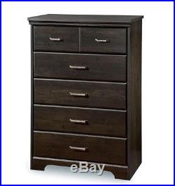 Tall Dresser Black 5 Drawer Chest Kids Bedroom Furniture Rustic Wood Country New