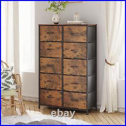Tall Dresser for Bedroom with 10 Drawers, Chest of Drawers, Fabric Dresser for