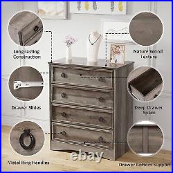 Tall Dresser for Bedroom with 4 Drawers Storage Chest of Drawers Bedroom Organizer
