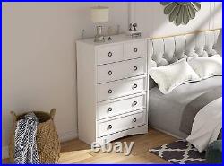 Tall Dressers for Bedroom 6 Drawer Dresser Wooden Storage Chest of Drawers