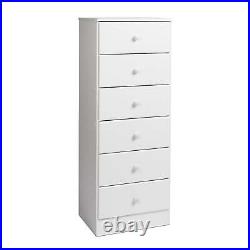 Tall White Dresser 6-Drawer Chest for Bedroom Perfect Chest of Drawers Storage