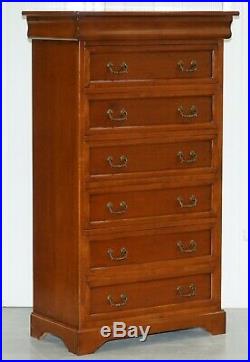 Tallboy Chest Or Bank Of Drawer Made In Italy By Consorzio Mobili Mahogany Frame