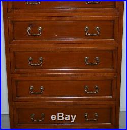 Tallboy Chest Or Bank Of Drawer Made In Italy By Consorzio Mobili Mahogany Frame