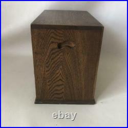 Tansu Wooden Small Chest of Drawers Brown Japanese Traditional Box 25 cm Vintage