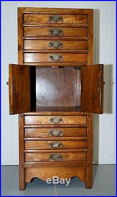Teak Chinese Style Tall Chest Of Drawers/tallboy