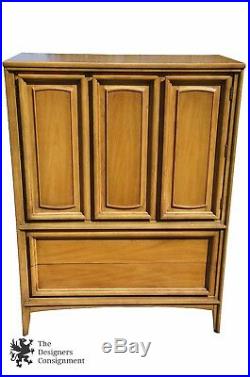 Thomasville Walnut Tallboy Chest of Drawers Dresser Cabinet Mid Century Modern