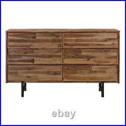 Tov Furniture Bushwick Chest 6 Drawer Dresser, Brown Finish, Small