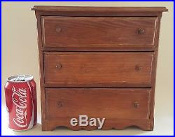 Treen wood vintage Victorian antique apprentice piece chest of drawers box