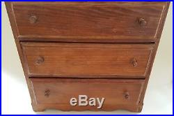 Treen wood vintage Victorian antique apprentice piece chest of drawers box