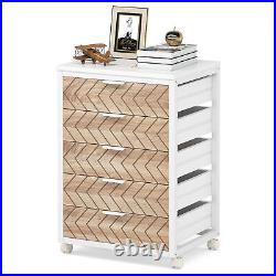 Tribesigns Dresser Chest of 5 Drawers for Home Office Storage Cabinet with Wheels