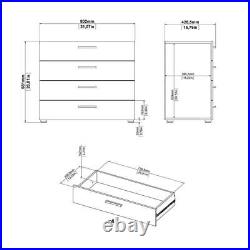 Tvilum Austin 4-Drawer Chest 26.81Hx31.57Wx15.85D Particle Board in White