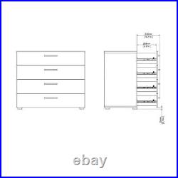 Tvilum Austin 4-Drawer Chest 26.81Hx31.57Wx15.85D Particle Board in White