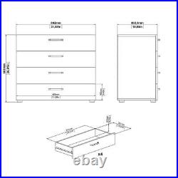 Tvilum Chest of Drawer 26.8 x 15.9 x 31.6 4-Storage Dark Chocolate Finish