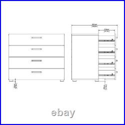 Tvilum Chest of Drawer 26.8 x 15.9 x 31.6 4-Storage Dark Chocolate Finish