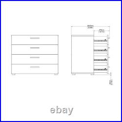 Tvilum Chest of-Drawer 31.57 x 26.81 x 15.85 Particle Board 4-Storage Walnut